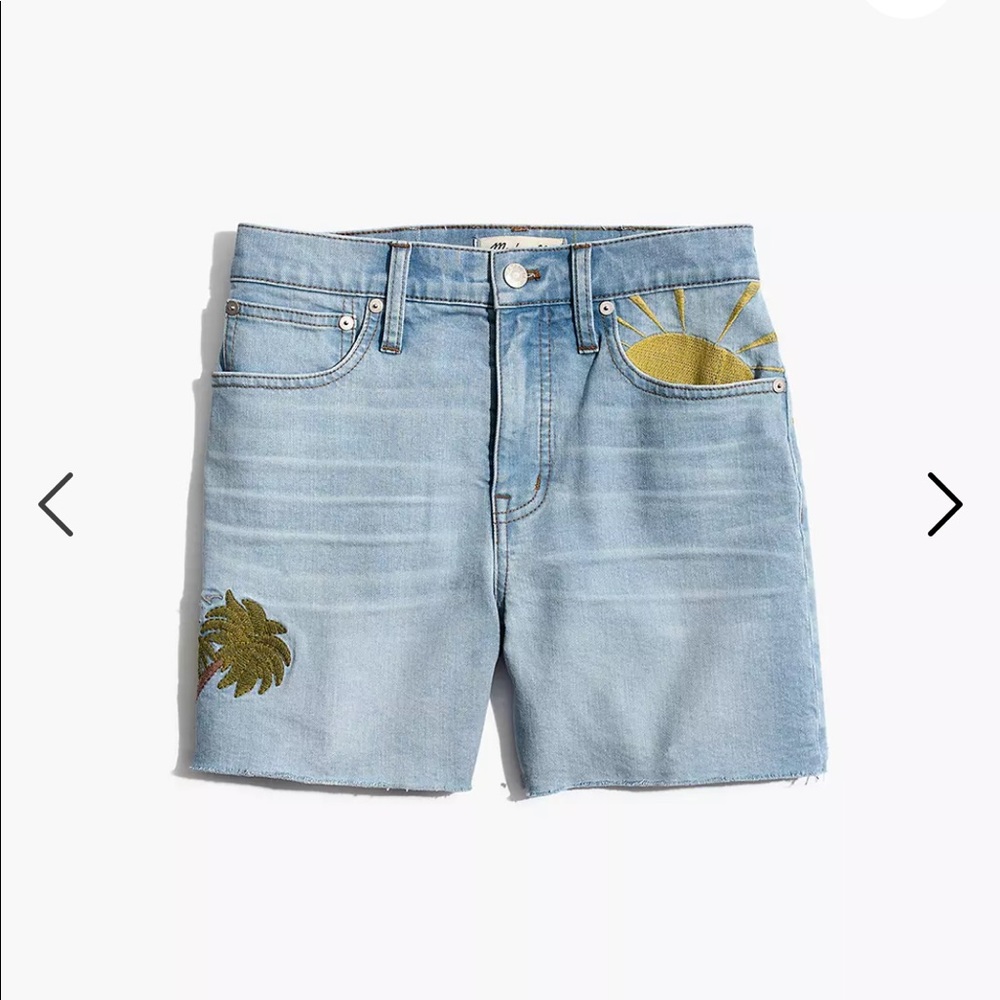 Madewell High-Rise Denim Short: Sun Embroidered Edition